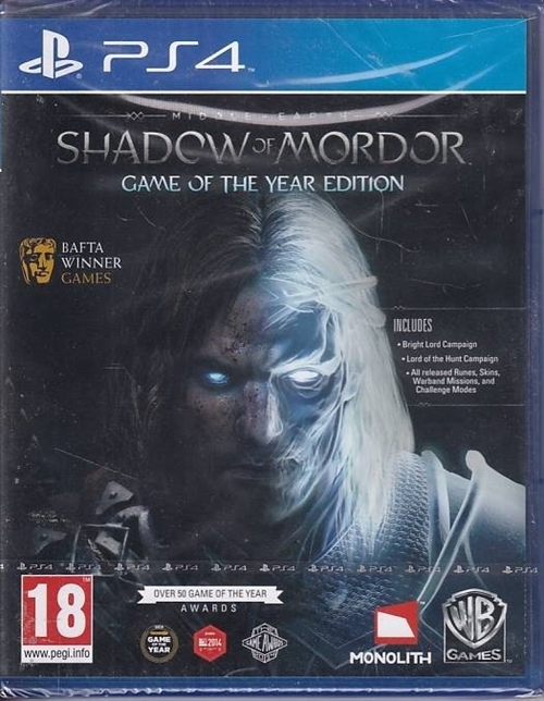 Middle Earth Shadow of Mordor Game of the Year Edition - PS4 (AA Grade) (Genbrug)